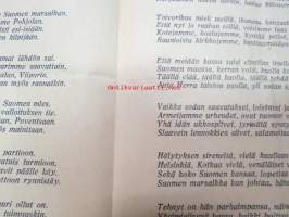 Sota-Aikain laulu Suomessa - Neljän vuoden ajalla, v. 1939-1943 MUistelmia talvisodasta ja Moskovan pakkorauhasta sekä uudesta hyökkäyksestä maahamme