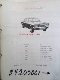 Vauxhall Bedford Parts Catalogue 2V200001 (FE), Model Viktor, VX, Ventora  1972 - Varaosakirja, katso kuvista tarkemmin mallitiedot ja sisäälys.