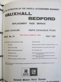 Vauxhall Bedford Parts Catalogue Cavalier Series 1975-82 (PS. 592 ) - Varaosakirja, katso kuvista tarkemmin mallitiedot ja sisäälys.