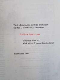 Mercedes-Benz Jakeluauto MB 100 D uudistukset ja muutokset, Johdantovihko - Katso kuvista tarkemmin mallityypit ja sisällys