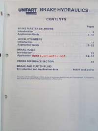 Unipart MMM 1160 Brake, Hydraulics (Master cylinders, Wheel cylinders, Brake hoses) - Jarrut, Hydrauliikkan Varaosaluettelo, katso kuvista sisällys tarkemmin.
