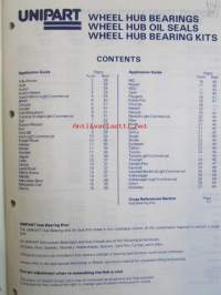 Unipart MMM 1170, Hub Bearing Kits, Hub Bearings, Hub Oil Seals - Tarvikkeiden Varaosaluettelo, katso kuvista sisällys tarkemmin.