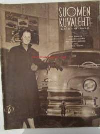 Suomen Kuvalehti 1950 nr 42 -mm. Kannessa Miss Suomi Satu Östring ja Palkintoauto Plymouth, Ministeri Wipert Von Blücher ensimmäinen ja viimeinen keskusteluni