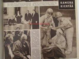 Suomen Kuvalehti 1950 nr 42 -mm. Kannessa Miss Suomi Satu Östring ja Palkintoauto Plymouth, Ministeri Wipert Von Blücher ensimmäinen ja viimeinen keskusteluni