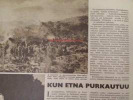 Suomen Kuvalehti 1952 nr 11 -mm. Kun Etna purkautuu, Antti Halonen Ajanvieteteatterit, Kunniavelka vanhuksille, Sierra Madren kaukainen kanjoni &quot;Barranca de Cobre