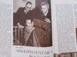Kotiliesi 1952 nr 7, 1.4.1952, huhtikuu I numero, Kansikuva Suurkirkko, Fazer / Disney, Arkkipiispatar Kirsti Salomies, Vaalijala vajaamielisille lapsille, Kieku...