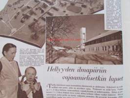 Kotiliesi 1952 nr 7, 1.4.1952, huhtikuu I numero, Kansikuva Suurkirkko, Fazer / Disney, Arkkipiispatar Kirsti Salomies, Vaalijala vajaamielisille lapsille, Kieku...
