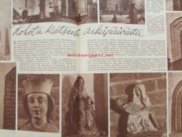 Kotiliesi 1952 nr 7, 1.4.1952, huhtikuu I numero, Kansikuva Suurkirkko, Fazer / Disney, Arkkipiispatar Kirsti Salomies, Vaalijala vajaamielisille lapsille, Kieku...