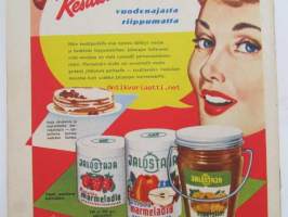 Kotiliesi 1952 nr 7, 1.4.1952, huhtikuu I numero, Kansikuva Suurkirkko, Fazer / Disney, Arkkipiispatar Kirsti Salomies, Vaalijala vajaamielisille lapsille, Kieku...