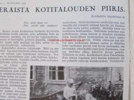 Kotiliesi 1928 nr 16, Kansikuva Ingrid Ruin - Aamukahvi, Chevrolet Imperial, Herneiden ja papujen yksinkertaisia säilöntätapoja, Pappilan emännän huolia 1890-luvulla