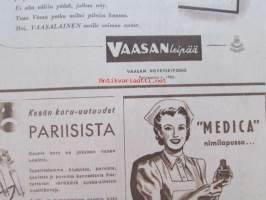 Kotiliesi 1947 nr 10 -mm. Kotipuutarhurin muistio, Kalasta apua ruokahuoliin ja huumorin puutteeseen, Kevätmessujen merkeissä, Sellaista isää ei olekaan jokaisella