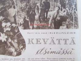 Kotiliesi 1947 nr 10 -mm. Kotipuutarhurin muistio, Kalasta apua ruokahuoliin ja huumorin puutteeseen, Kevätmessujen merkeissä, Sellaista isää ei olekaan jokaisella