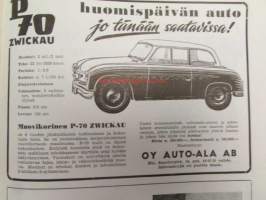 Tekniikan Maailma 1956 nr 5 -mm. Radio-ohjattu pienoisauto, Yksinkertainen ja pienikokoinen matkaradio (kaaviot, kytkennät, kelat, osien sijoittelu, viritys,