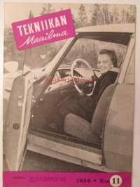 Tekniikan Maailma 1956 nr 11 -mm. Kannessa Citroen DS 19, Helppotekoinen Rainaprojektori piirrustukset, Beautyflex 28, Koeajossa Citroen DS 19 Tuulahdus