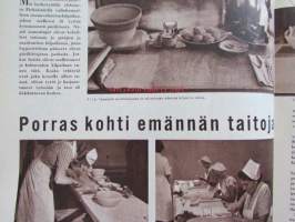 Kotiliesi 1958 nr 19 -mm. Kankaanpainantaa lehtien ja oksien avulla, Talousopettaja Lammasta kasvisten kumppanian, Tee itse lapsillesi lasten kammarin puuesineet,