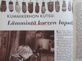 Kotiliesi 1958 nr 19 -mm. Kankaanpainantaa lehtien ja oksien avulla, Talousopettaja Lammasta kasvisten kumppanian, Tee itse lapsillesi lasten kammarin puuesineet,