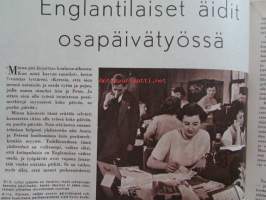 Kotiliesi 1958 nr 19 -mm. Kankaanpainantaa lehtien ja oksien avulla, Talousopettaja Lammasta kasvisten kumppanian, Tee itse lapsillesi lasten kammarin puuesineet,