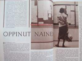 Kotiliesi 1958 nr 19 -mm. Kankaanpainantaa lehtien ja oksien avulla, Talousopettaja Lammasta kasvisten kumppanian, Tee itse lapsillesi lasten kammarin puuesineet,