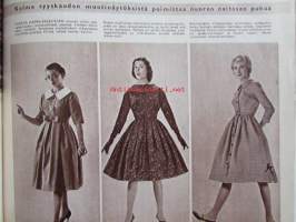 Kotiliesi 1958 nr 22 -mm. Talvikauden ruokalista, Ranskalaisen emännän keittiövälineitä, Tyttäret lähtee koulujuhlaan, Lapsen ensimmäinen vuosi,