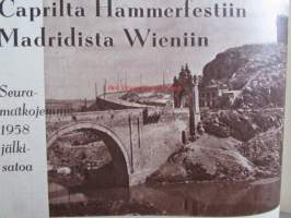 Kotiliesi 1958 nr 22 -mm. Talvikauden ruokalista, Ranskalaisen emännän keittiövälineitä, Tyttäret lähtee koulujuhlaan, Lapsen ensimmäinen vuosi,