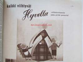 Kotiliesi 1953 nr 6 Maaliskuu -mm. Ajankuvaa kevät 1953. Arabian astiamallistoja hintatietoineen v. 1953  Paula-tyttö 1953, Runsaasti kevätmuotia 1953