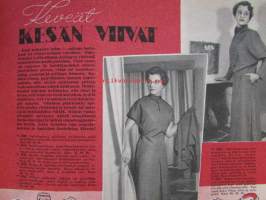 Kotiliesi 1953 nr 6 Maaliskuu -mm. Ajankuvaa kevät 1953. Arabian astiamallistoja hintatietoineen v. 1953  Paula-tyttö 1953, Runsaasti kevätmuotia 1953