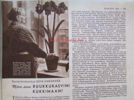 Kotiliesi 1953 nr 6 Maaliskuu -mm. Ajankuvaa kevät 1953. Arabian astiamallistoja hintatietoineen v. 1953  Paula-tyttö 1953, Runsaasti kevätmuotia 1953