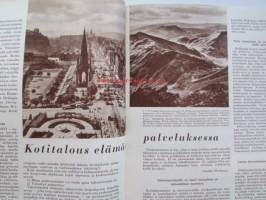 Kotiliesi 1953 nr 19 -mm. Suoria sanoja pesemisestä, Pois jyrsijät puutarhasta, Peruspuku uusi seitsemän kertaa viikossa, Uuden varjostimen hetki, Kotitalous