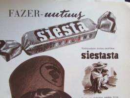 Kotiliesi 1954 nr 8 huhtikuu -mm. Kevyttä keväistä appelsiineista, Isä, Rakenna leikkimökki ( 3 erilaista mallipiirrosta), Kukkien keräilijän neljä ikkunaa,