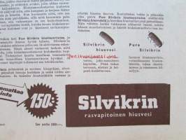 Kotiliesi 1954 nr 12 kesäkuu -mm. Riittoisa raparperi, Kotiruoka vai kaupan tölkki?, Raikasta ja ilmavaa kesäasuun ja sen alle, Puutarhassa on hengähdystauko,