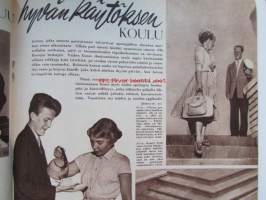 Kotiliesi 1954 nr 17 -mm. Puusta maasta talven tarpeeseen, Tohtori Toivo Rautavaara tiede säilönnän apuna, Kannot kangitta pihasta, Silakkapihvejä paistamalla