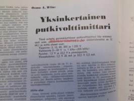 Tekniikan Maailma 1957 nr 4 -mm. Koekuvaa Mamiya-35, Yksinkertainen putkivolttimittari, Juhani Salmi ja Aimo Koski Pianokitara helppotekoinen ja monipuolinen