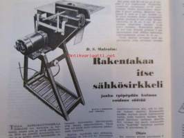 Tekniikan Maailma 1957 nr 9 -mm. Akvaario omin voimin, Rakentakaa itse sähkösirkkeli rakennepiirrustus, Transistoriperheen uusi jäsen Kaksoiskantadiodi,