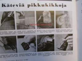 Tekniikan Maailma 1957 nr 11 -mm. Kannessa Tekokuu Sputnik 1, Pikuautolle talli rakennuspiirrustukset, Kiikarista teleobjektiivi, Asahiflex, He työskentelevät