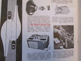 Tekniikan Maailma 1957 nr 12 -mm. Kannessa Suomalainen pienoisauton prototyyppi, Kuukauden kytkentäkaavio monipuolinen 2,5W pienoisvahvistin, Käsitelkää