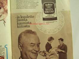 Kotiliesi 1962 nr 15 -mm. Ompelemme ja kirjoimme, Mansikkamaa sadon jälkeen, Raili Manninen Sadon korjuun aikaan, Kesämökin valaisimet paranevat, Suomalainen