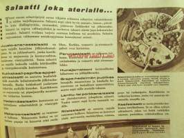 Kotiliesi 1962 nr 16 -mm. Päivänvaloa keittiöni työpäydälle, Pyörillä liikkuva kaappi-pöytä, Nyt ovat vuorossa sienet kurkut ja puolukat säilöntään,