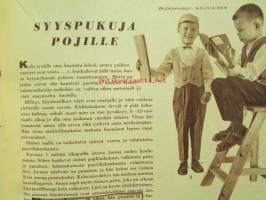 Kotiliesi 1962 nr 16 -mm. Päivänvaloa keittiöni työpäydälle, Pyörillä liikkuva kaappi-pöytä, Nyt ovat vuorossa sienet kurkut ja puolukat säilöntään,