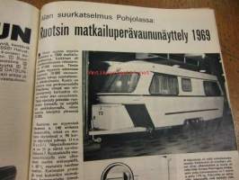 Tuulilasi 1969 / 4 sis mm ,Huoltoasemat,kaupan on käytävä !.Mitä miettii Alfa-Romeo ?.Renault 8 S.Koeajossa Saab 99.Ruotsin matkailuperävaununäyttely