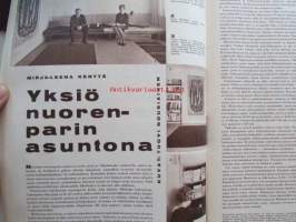 Kotiliesi 1962 nr 7 -mm. Miksei laulu meijän lapset, Ravintorasvat ja terveytemme, Yksiö nuorenparin asuntona, Kun huhtikuun sade pisaroi puutarhaan, Kauhea