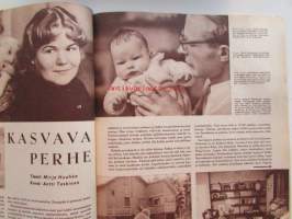 Kotiliesi 1961 nr 4 -mm. Kansanterveystyö vetonumeroksi Suomen naisjärjestöjen ohjelmaan, Kasvava perhe, Tyttö tarmokas lähtee talvilomalle, Aino Hausman,