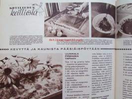 Kotiliesi 1961 nr 6 Maaliskuu -mm. 20 uskollista työvuotta, Risti seisoo maanpiiri vapisee, Ammatinvalinta ovi oikeaan ammattiin, Minun lattiani on toisen katto,