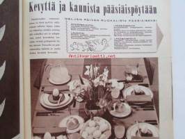 Kotiliesi 1961 nr 6 Maaliskuu -mm. 20 uskollista työvuotta, Risti seisoo maanpiiri vapisee, Ammatinvalinta ovi oikeaan ammattiin, Minun lattiani on toisen katto,