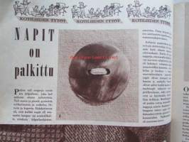 Kotiliesi 1961 nr 7  huhtikuu -mm. Me puheliaat naiset, Keittiössä keksittyä, Kodin työ yliopistollisen tutkimuksen kohteeksi, Muuttuva maalaiskoti ja