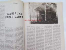 Kotiliesi 1966 nr 13 -mm. Savusauna paras sauna, Kunnankätilön työsarka, Tanskan pellavan ylösnousemus, Mansikkakakku kahvipöytään, Paimenmatara ja kaksi