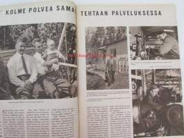 Kotiliesi 1966 nr 16 -mm. Kolme polvea saman tehtaan palveluksessa, Pihkantuoksua tiellä, Ylä-Mattilan ratsastajapatsas, Tyttökin haluaa muuttaa pois kotoaan,