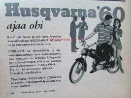 Tekniikan Maailma 1960 nr 5 -mm. Tv-ohjelmat nauhalle, Lloyd Arabella, Nuvistor uusi radioputki Mäkärä radalla, Mäkärä rakennettiin, Renaultin riippuva