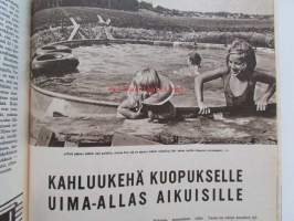 Kotiliesi 1965 nr 12  kesäkuu 1965. Kannessa tyttöjä kansallispuvuissaan. -mm. Sinikelloniityn pikkuinen Pompom, älkää sanoko meitä suomalaissälleiksi