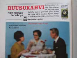 Kotiliesi 1965 nr 12  kesäkuu 1965. Kannessa tyttöjä kansallispuvuissaan. -mm. Sinikelloniityn pikkuinen Pompom, älkää sanoko meitä suomalaissälleiksi