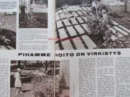 Kotiliesi 1965 nr 11  Kesäkuu 1965 -mm. Mikä nostaa lihan hintoja, Vajaamielinenkin lapsi on kodin jäsen, Lomaleirit kutsuvat jälleen väsyneitä äitejä,